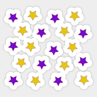 Purple and Gold Stars Sticker
